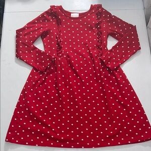Hanna Andersson Girl’s Red Polka Dot Ruffle Dress Size 10